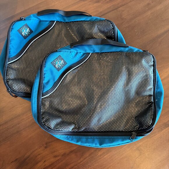 Eagle Creek Packing Cubes Double Sided Midnight Blue Set of 2 14 x 10 x 3 EUC - Picture 1 of 7